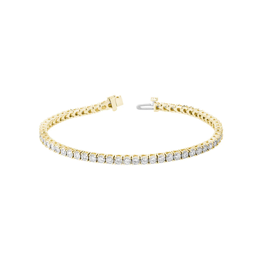 Hemsleys Collection 14K Bracelet de tennis avec diamant rond et illusion