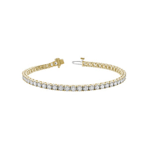 Hemsleys Collection 14K Bracelet de tennis avec diamant rond et illusion