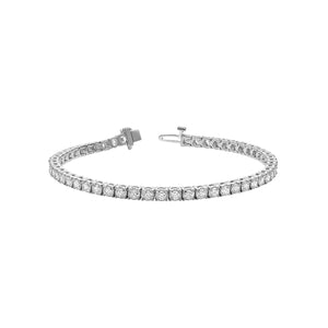 Hemsleys Collection 14K Bracelet de tennis avec diamant rond et illusion