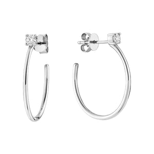 Hemsleys Collection 14K - Clous d'oreilles à un seul diamant