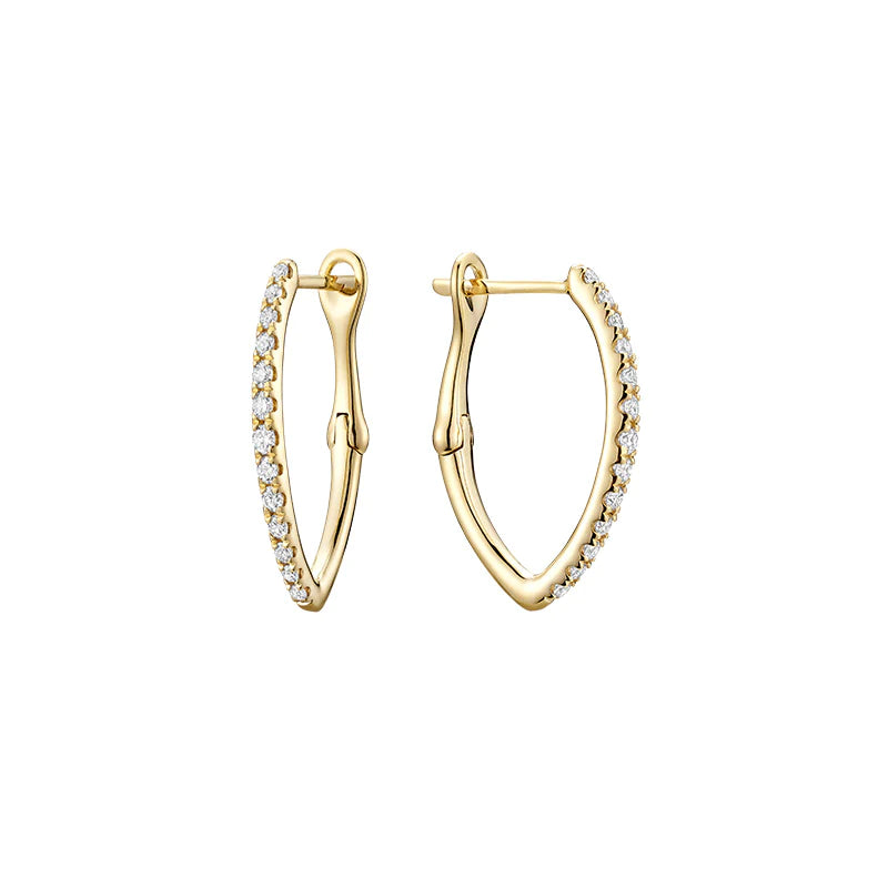 Hemsleys Collection 14k Boucles d'oreilles en forme de V avec diamants