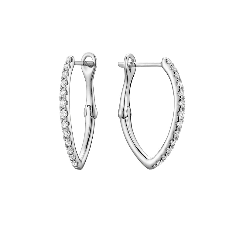 Hemsleys Collection 14k Boucles d'oreilles en forme de V avec diamants