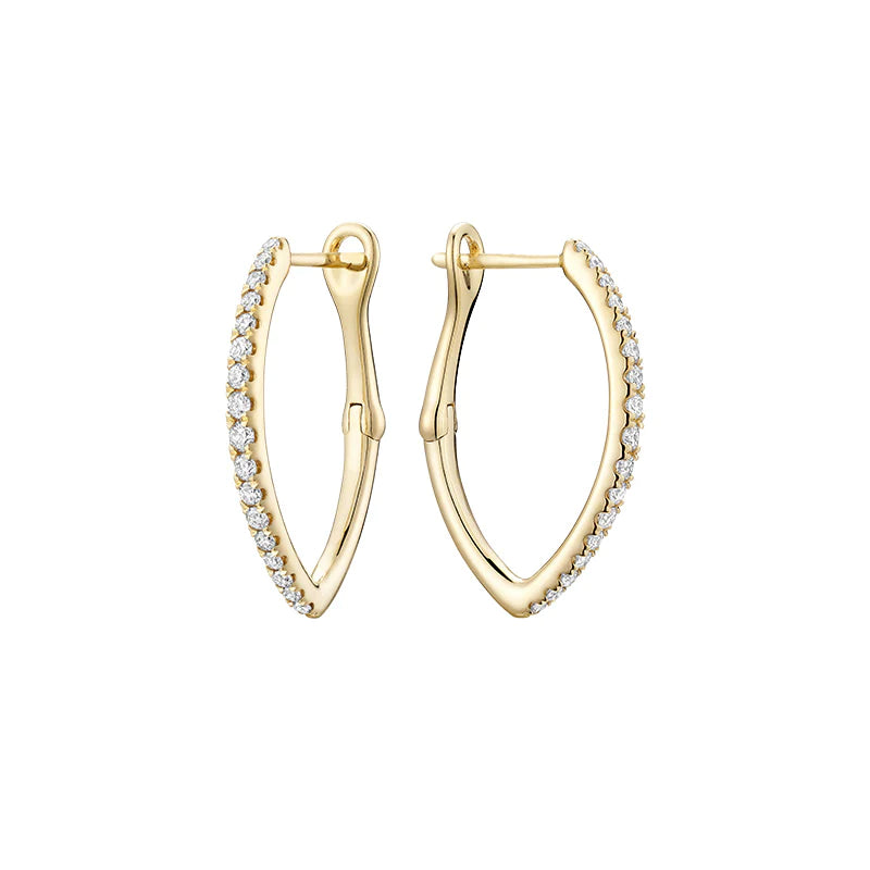 Hemsleys Collection 14k Boucles d'oreilles en forme de V avec diamants