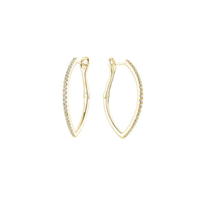 Hemsleys Collection 14k Boucles d'oreilles en forme de V avec diamants