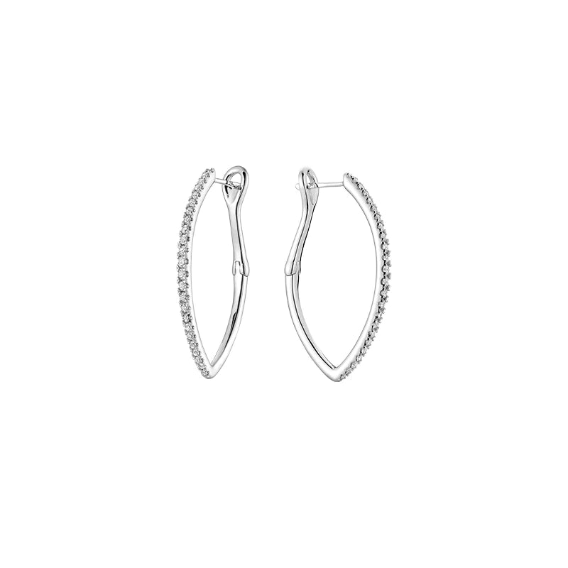 Hemsleys Collection 14k Boucles d'oreilles en forme de V avec diamants