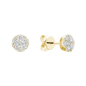 Hemsleys Collection 14K - Boucles d'oreilles avec serti de diamants ronds et illusion