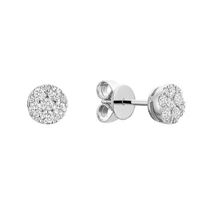 Hemsleys Collection 14K - Boucles d'oreilles avec serti de diamants ronds et illusion