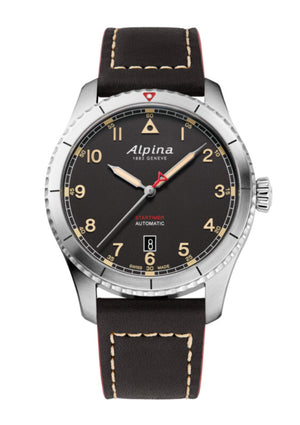 Alpina Startimer Pilot Automatic (Cadran noir vieilli / 41mm)