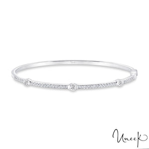 Uneek 18K - Bracelet empilable serti de diamants et de diamants ovales