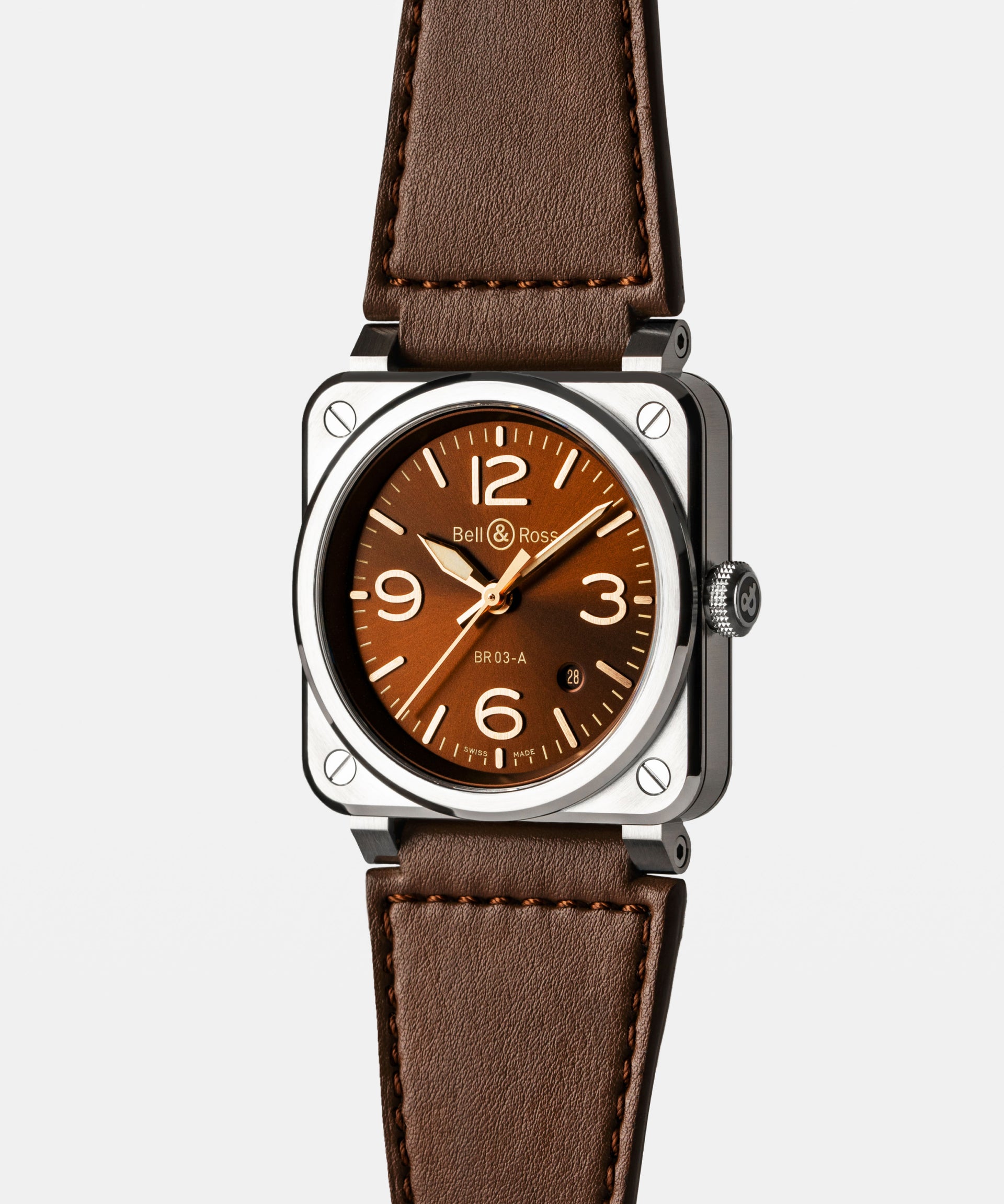 Bell & Ross BR 03 Golden Heritage Automatic BR03A-GH-ST/SCA (Brown Dial / 41mm)