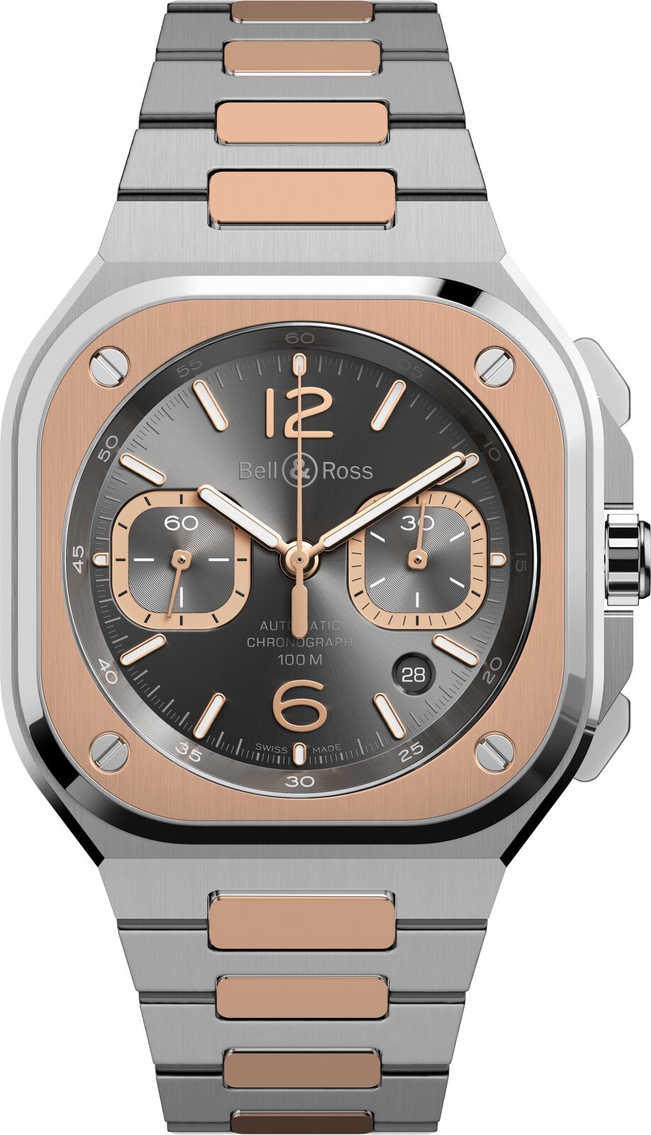 Bell & Ross BR 05 Grey Steel & Gold Automatic Chronograph BR05C-RTH-STPG (Grey Dial / 42mm)
