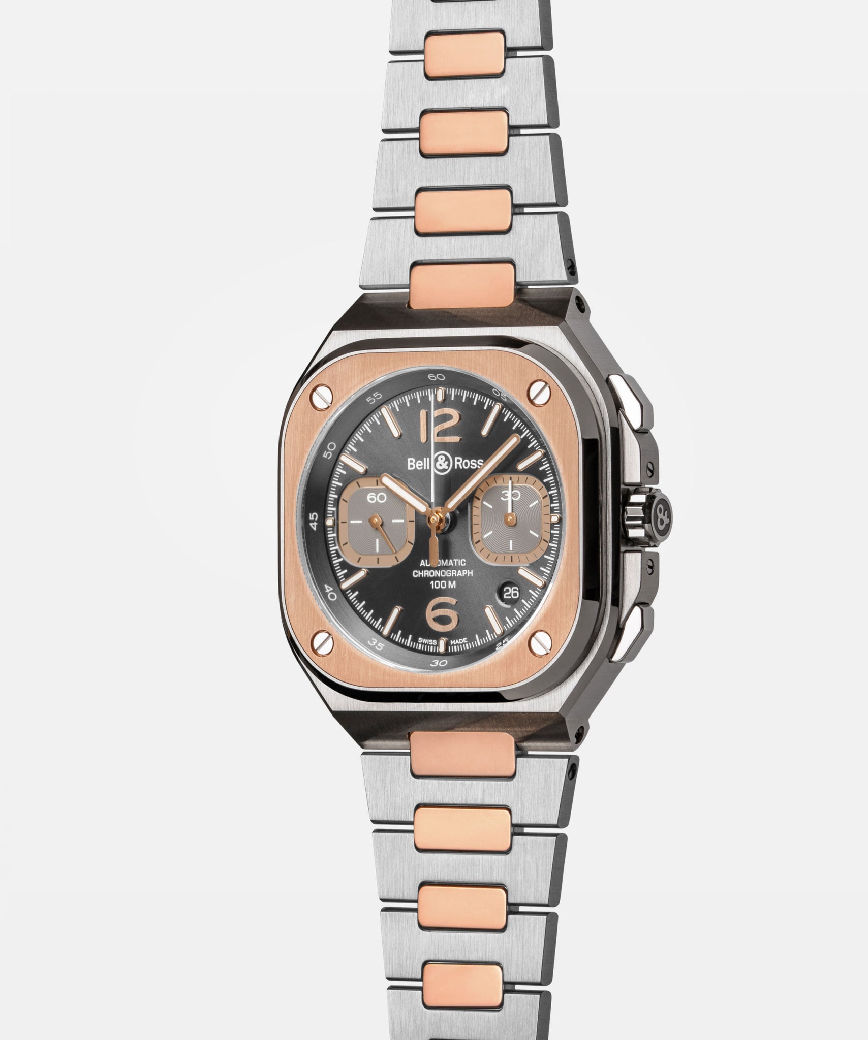 Bell & Ross BR 05 Grey Steel & Gold Automatic Chronograph BR05C-RTH-STPG (Grey Dial / 42mm)