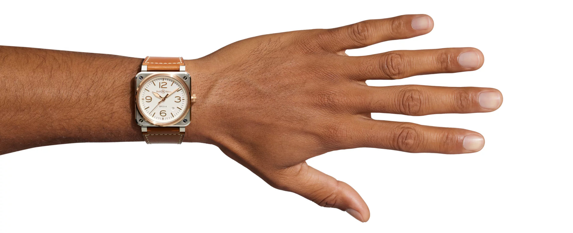 Bell & Ross BR 03 White Steel & Gold Automatic BR03A-WH-STPG/SCA (White Dial / 41mm)