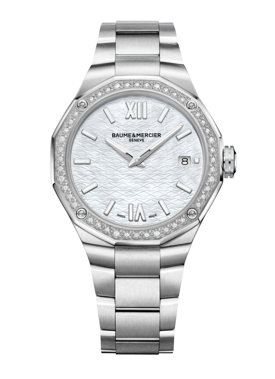 Baume Et Mercier Riviera Quartz (Cadran blanc / 36mm / Lunette diamant)