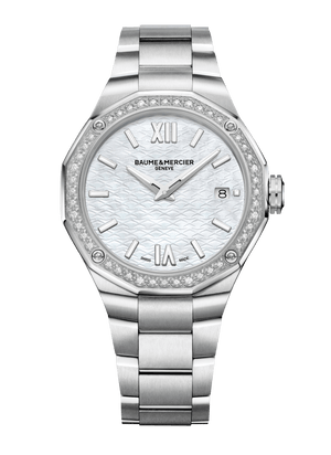 Baume Et Mercier Riviera Quartz (Cadran blanc / 36mm / Lunette diamant)