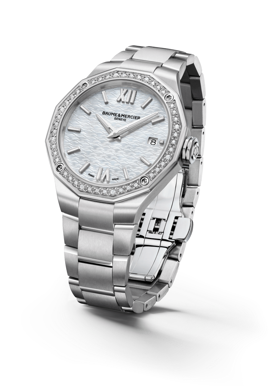 Baume Et Mercier Riviera Quartz (Cadran blanc / 36mm / Lunette diamant)