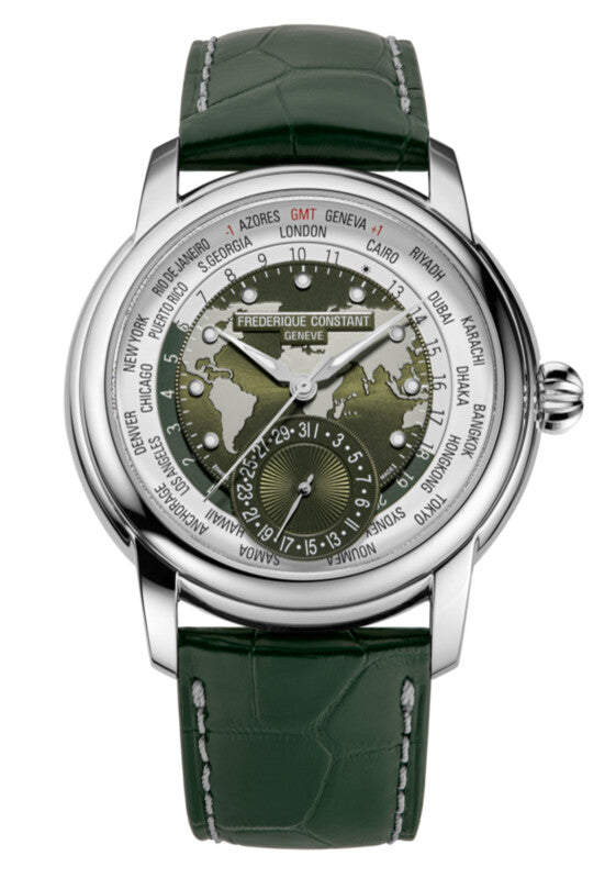 Frederique Constant Classic Worldtimer Manufacture Automatic (cadran vert / 42mm)