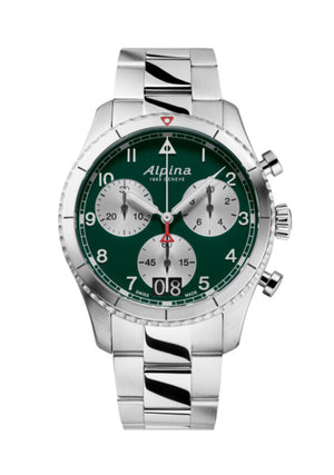 Alpina Startimer Pilot Big Date Chronograph Quartz (Cadran vert / 41mm)