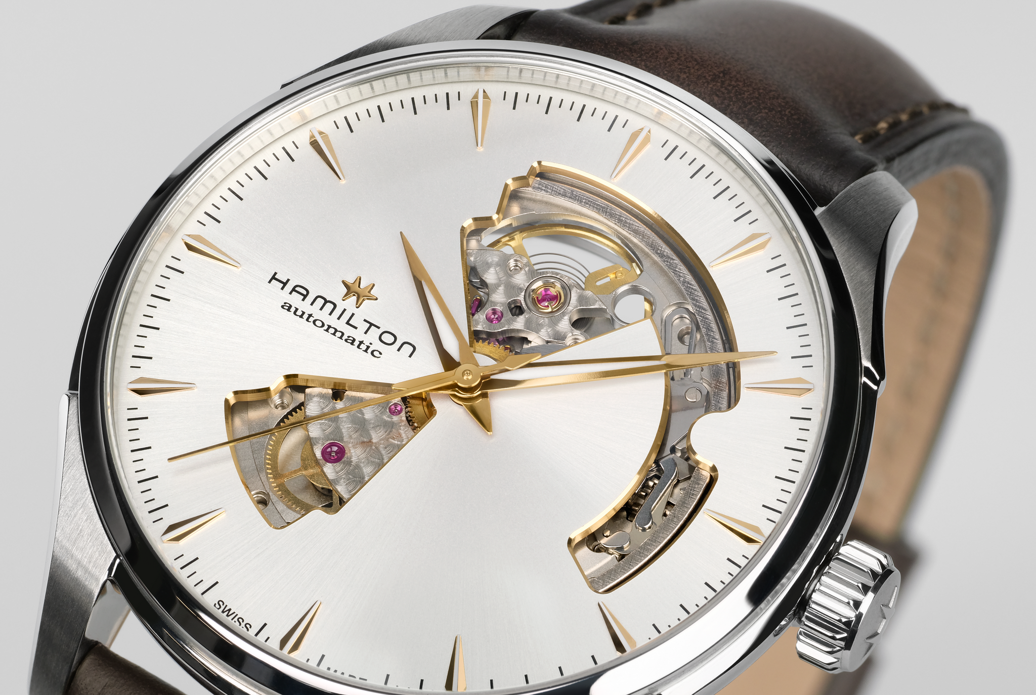 Hamilton Jazzmaster Open Heart Auto (cadran argenté / 40mm)
