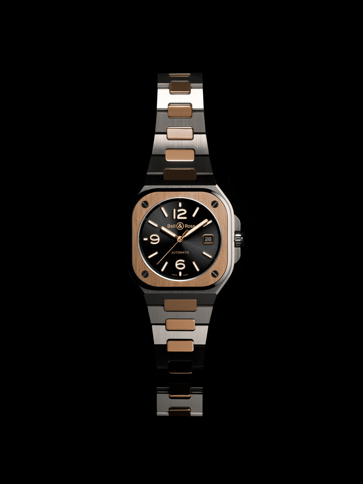 Bell & Ross BR 05 Black Steel & Gold Automatic (Cadran noir / 40mm)