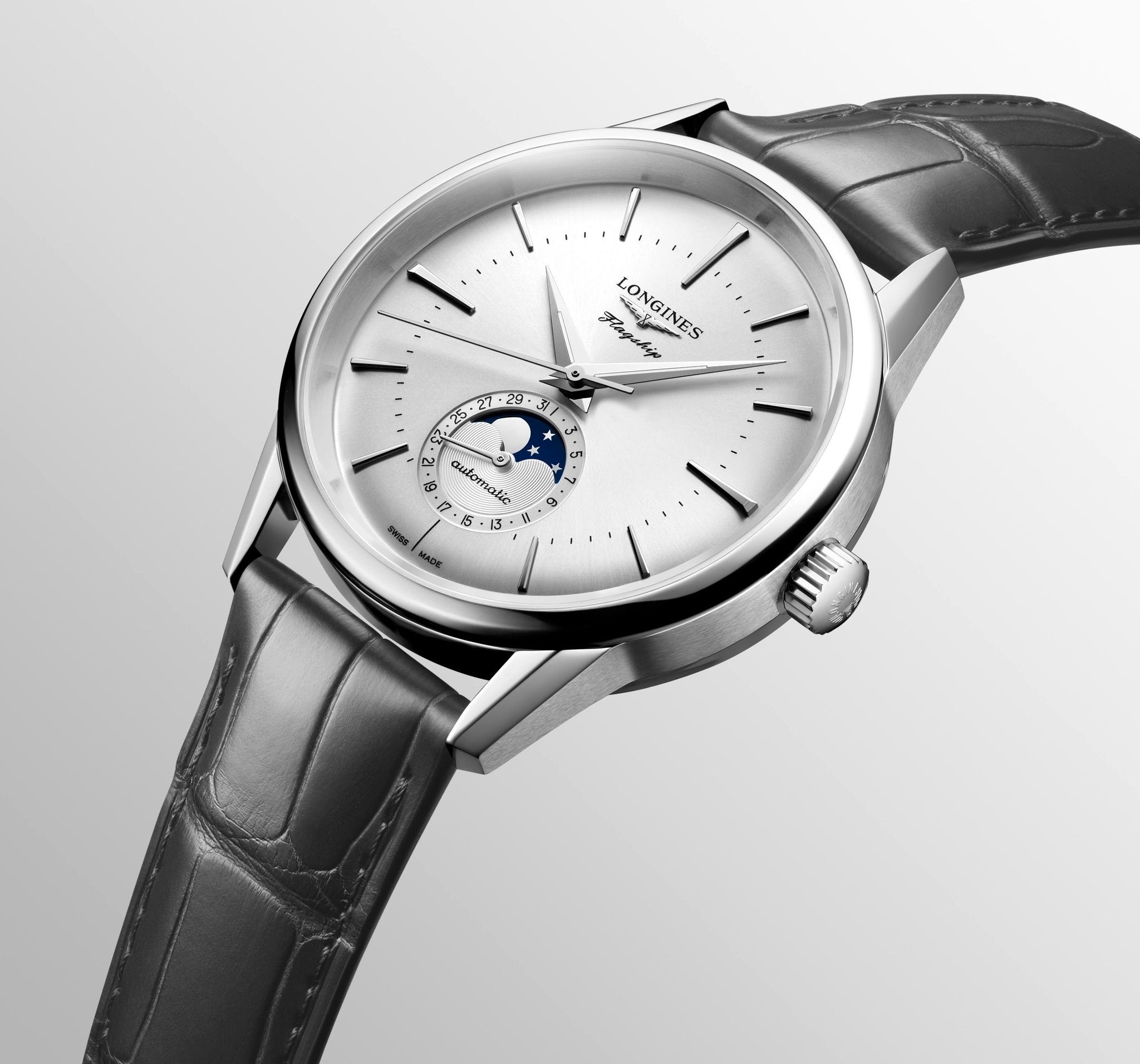 Longines Flagship Heritage Moonphase Automatic (Cadran Silver Sunray / 38.5mm)