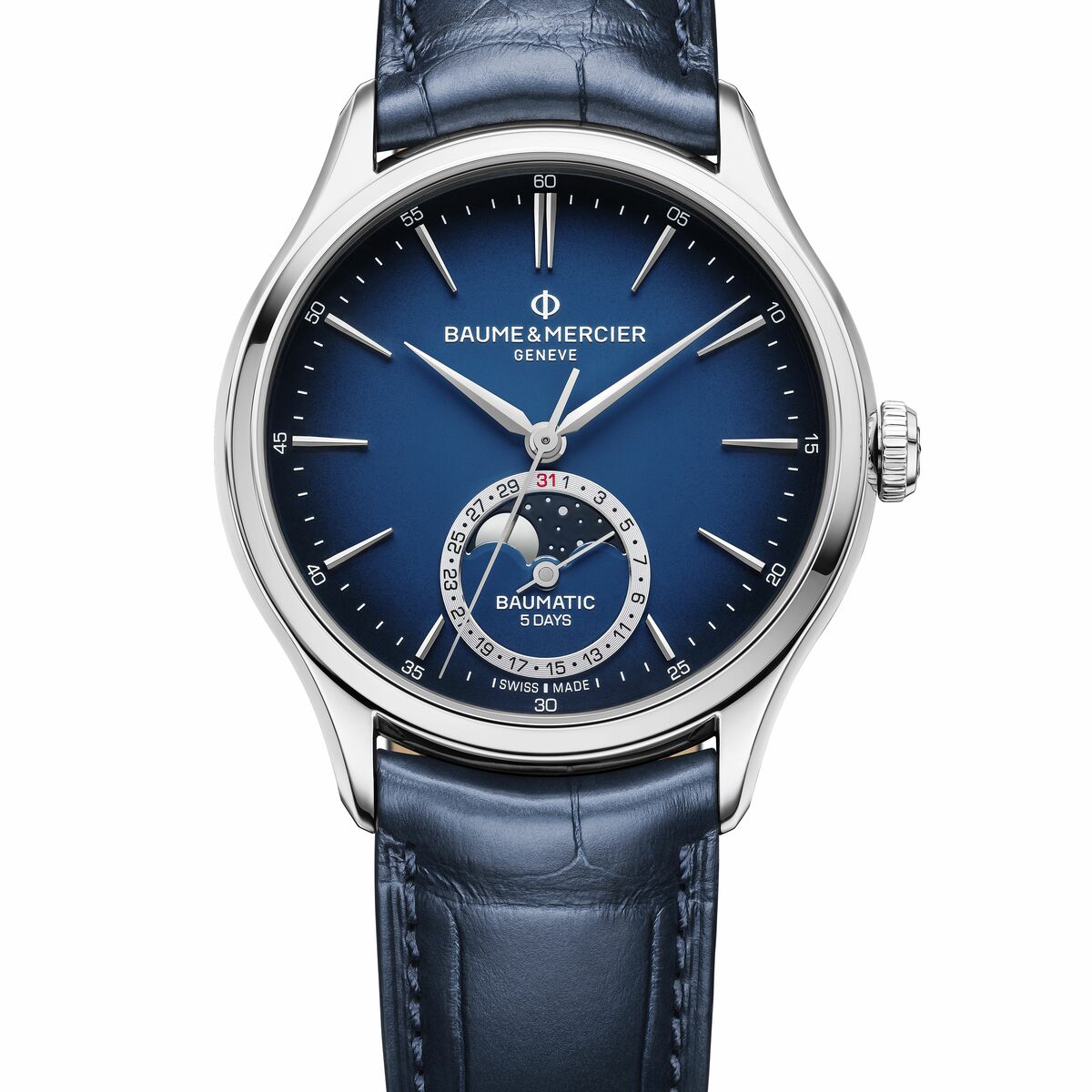 Baume Et Mercier Clifton Baumatic Moonphase Automatic (Cadran bleu / 39mm)