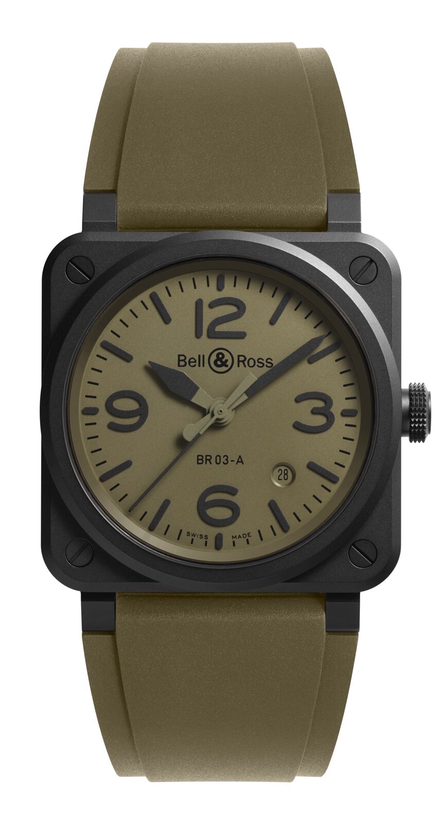 Bell & Ross BR 03 Military Ceramic Automatic BR03A-MIL-CE/SRB (Green Dial / 41mm)