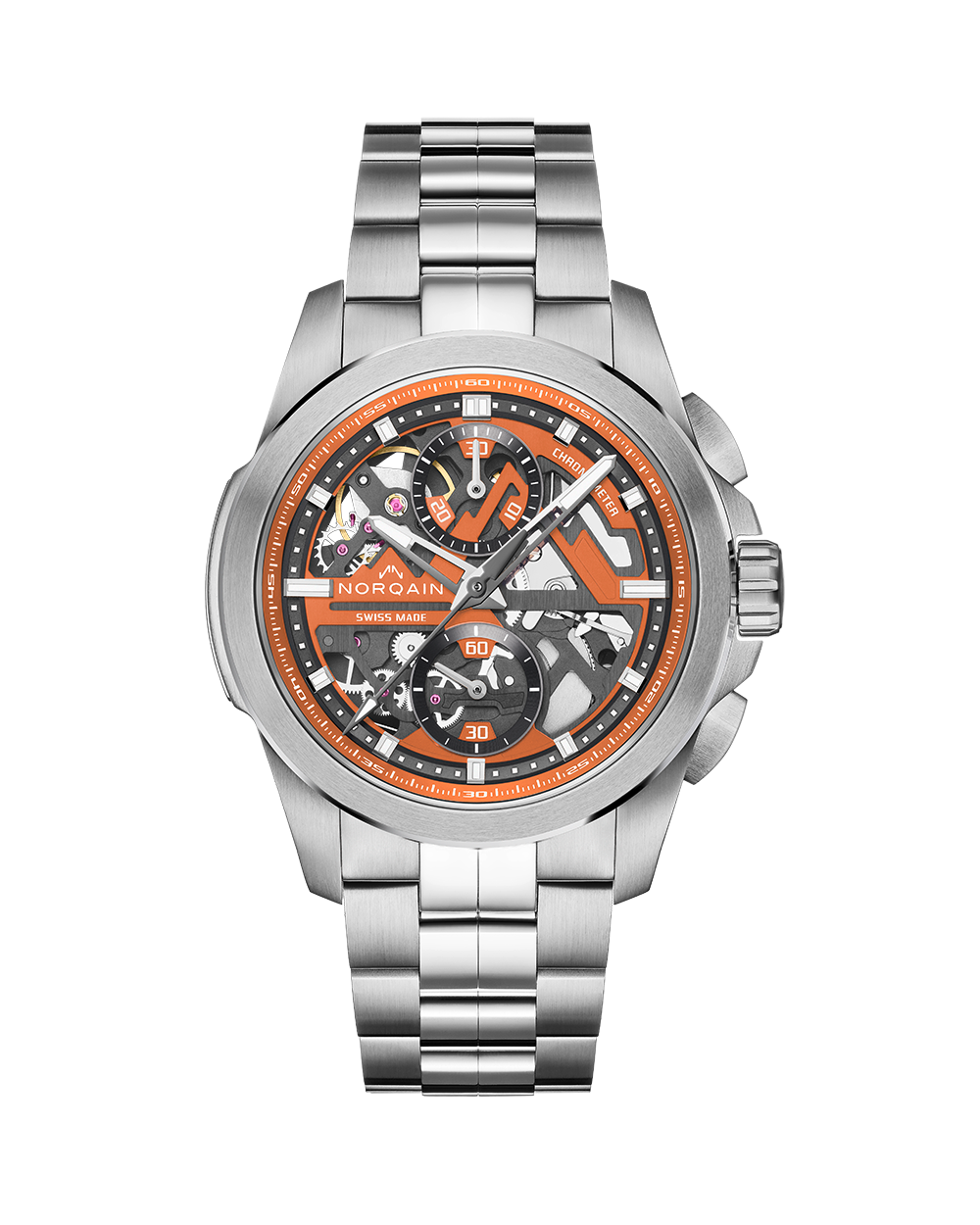 Norqain Independence Skeleton Chrono Auto (Orange Skeleton Dial / 42mm)