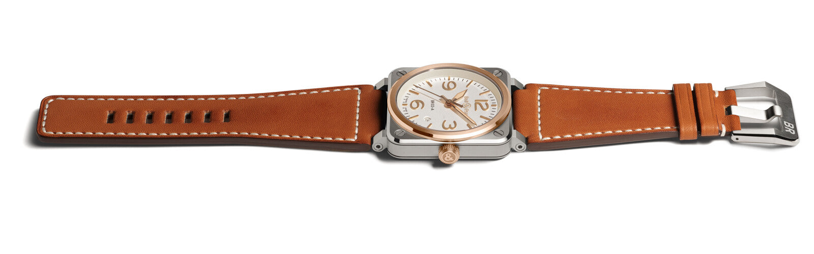 Bell & Ross BR 03 White Steel & Gold Automatic BR03A-WH-STPG/SCA (White Dial / 41mm)