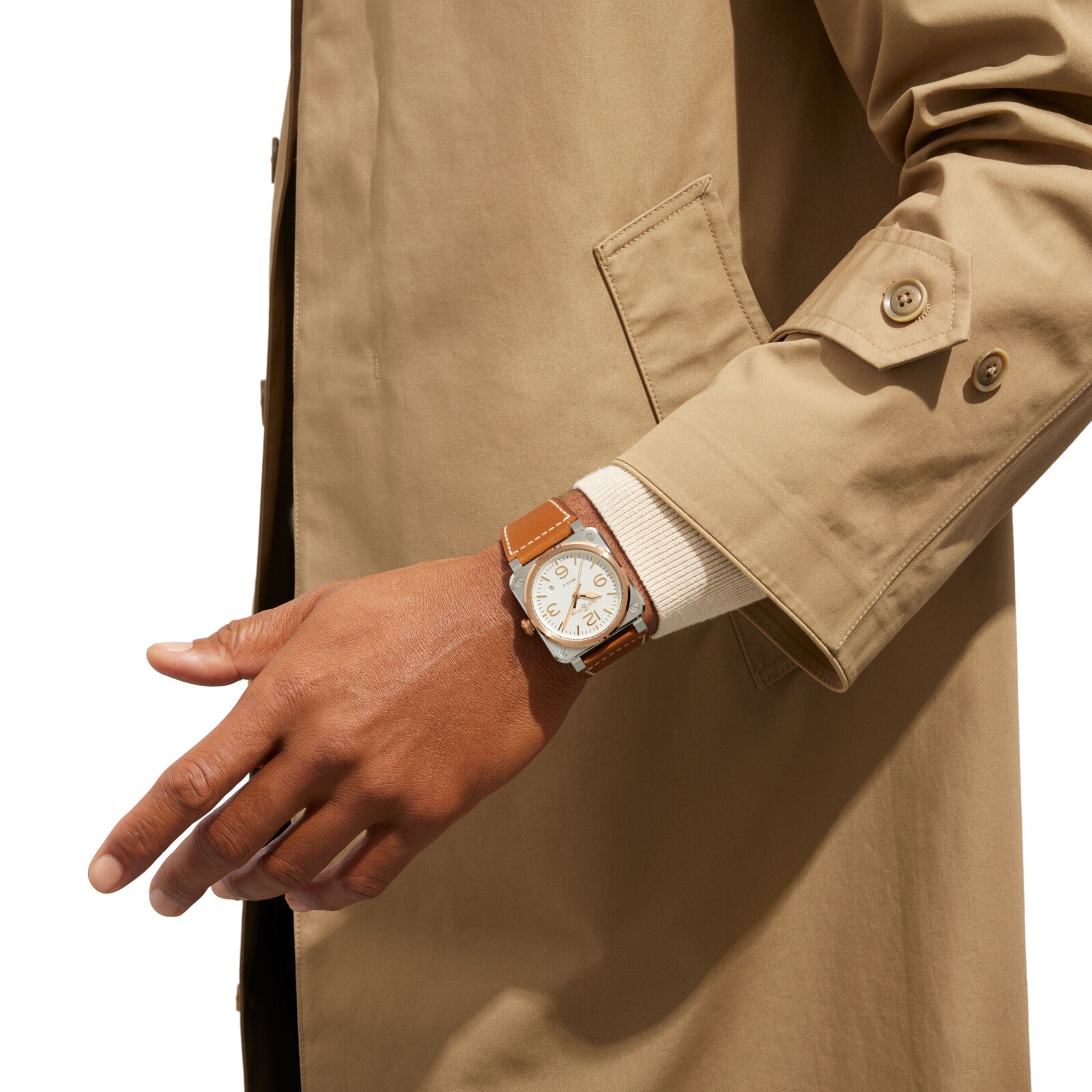 Bell & Ross BR 03 White Steel & Gold Automatic BR03A-WH-STPG/SCA (White Dial / 41mm)