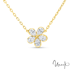 Uneek 18K Pendentif fleur de pétale en forme de poire avec diamant