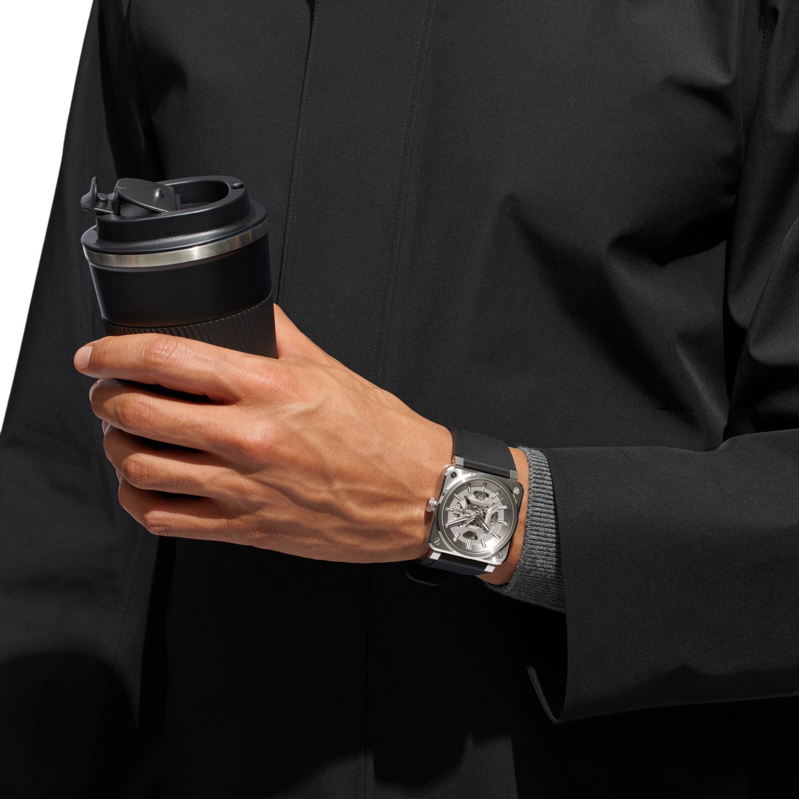 Bell & Ross BR 03 Skeleton Grey Steel Limited Edition Automatic BR03A-GR-SKST/SRB (Silver Dial / 41mm)