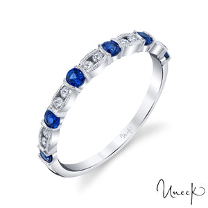 Uneek 14K Bracelet empilable en saphir bleu et diamant