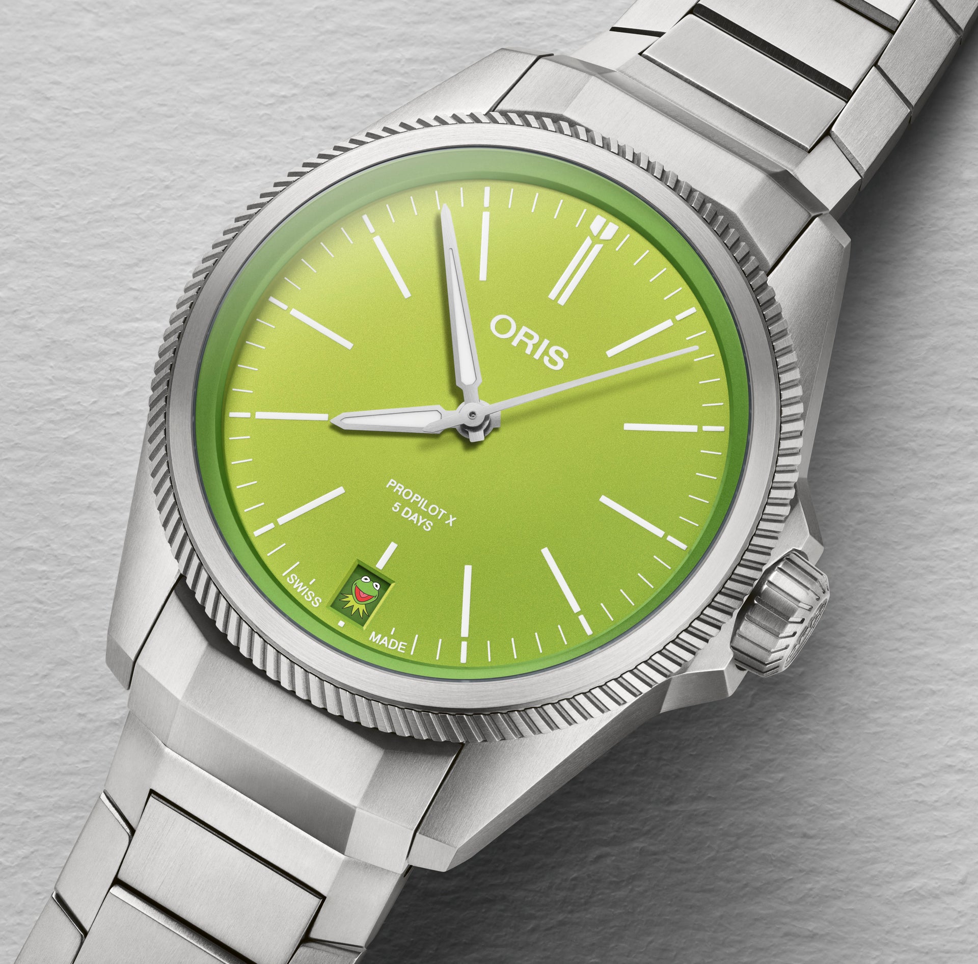 Oris ProPilot X Kermit Edition Calibre 400 REF#40077787157-Set (Green Dial / 39mm)