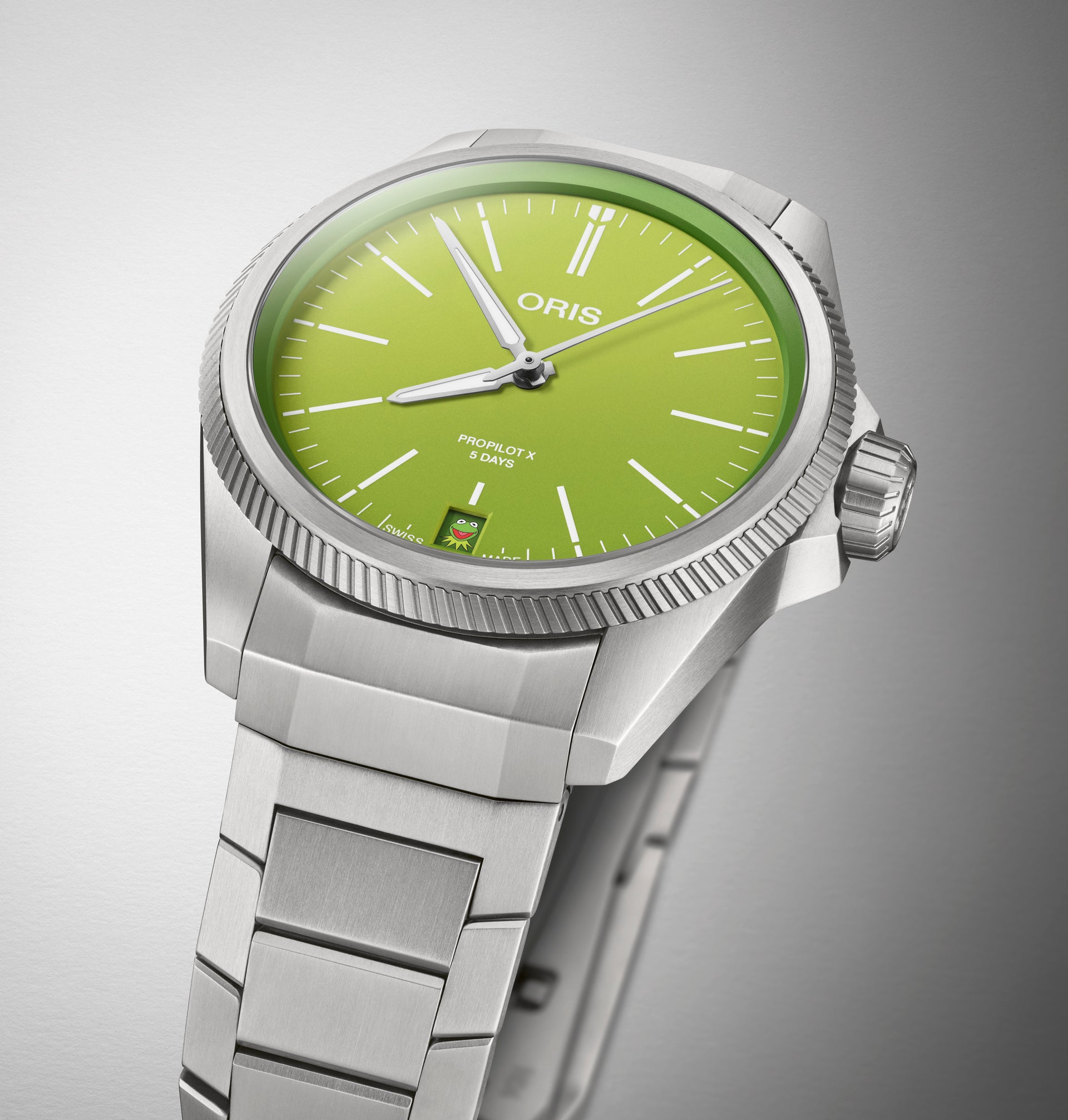 Oris ProPilot X Kermit Edition Calibre 400 REF#40077787157-Set (Green Dial / 39mm)