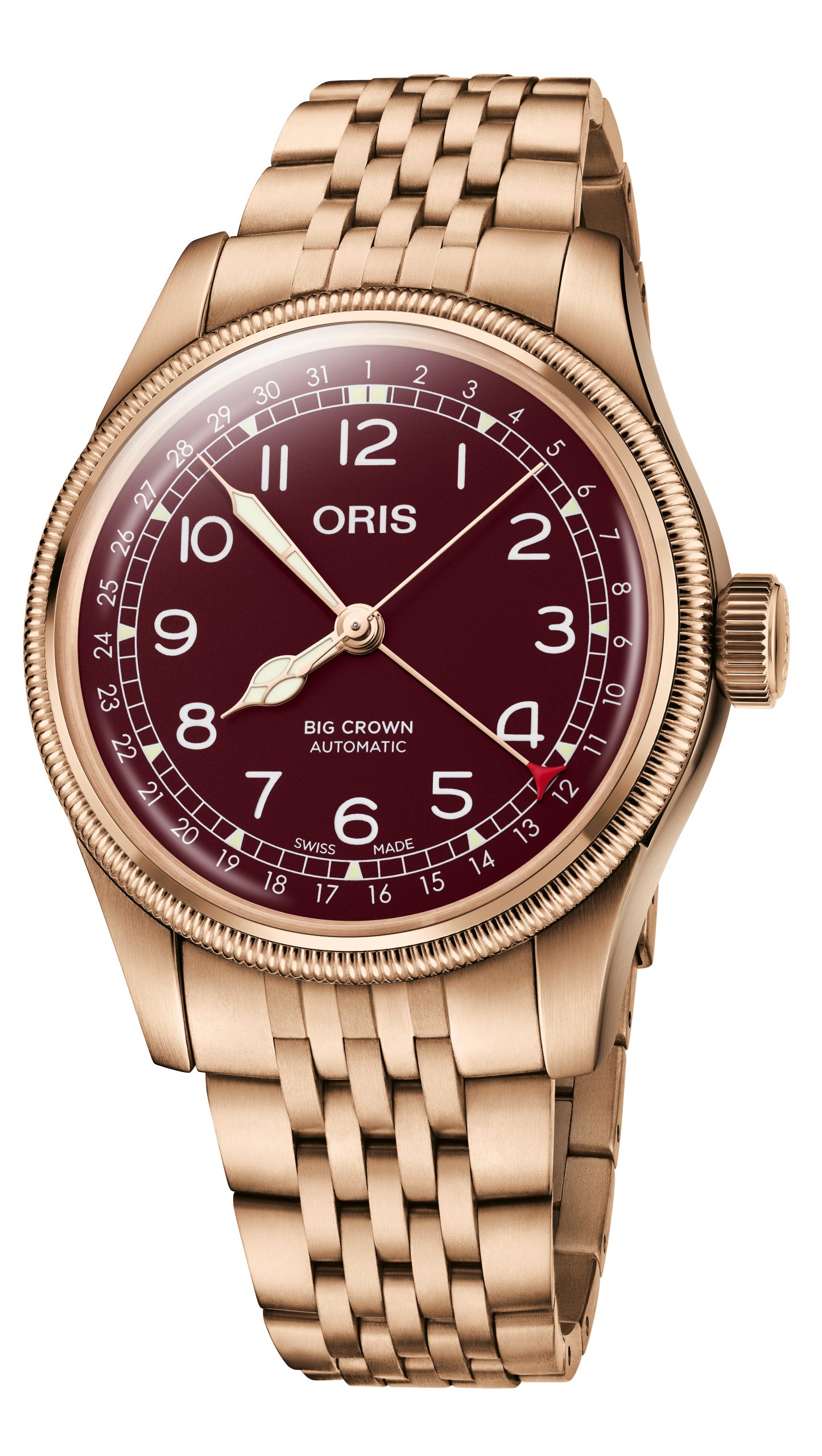 Oris Big Crown Pointer Date Bronze Automatic REF#75477413168 (Red Dial / 40mm)