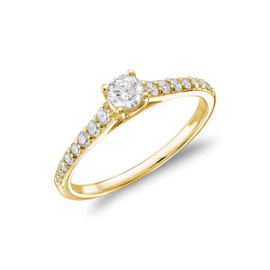 Collection Hemsleys Bague de fiançailles en diamant solitaire rond 14K