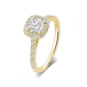 Collection Hemsleys Bague de fiançailles en diamant rond 14K