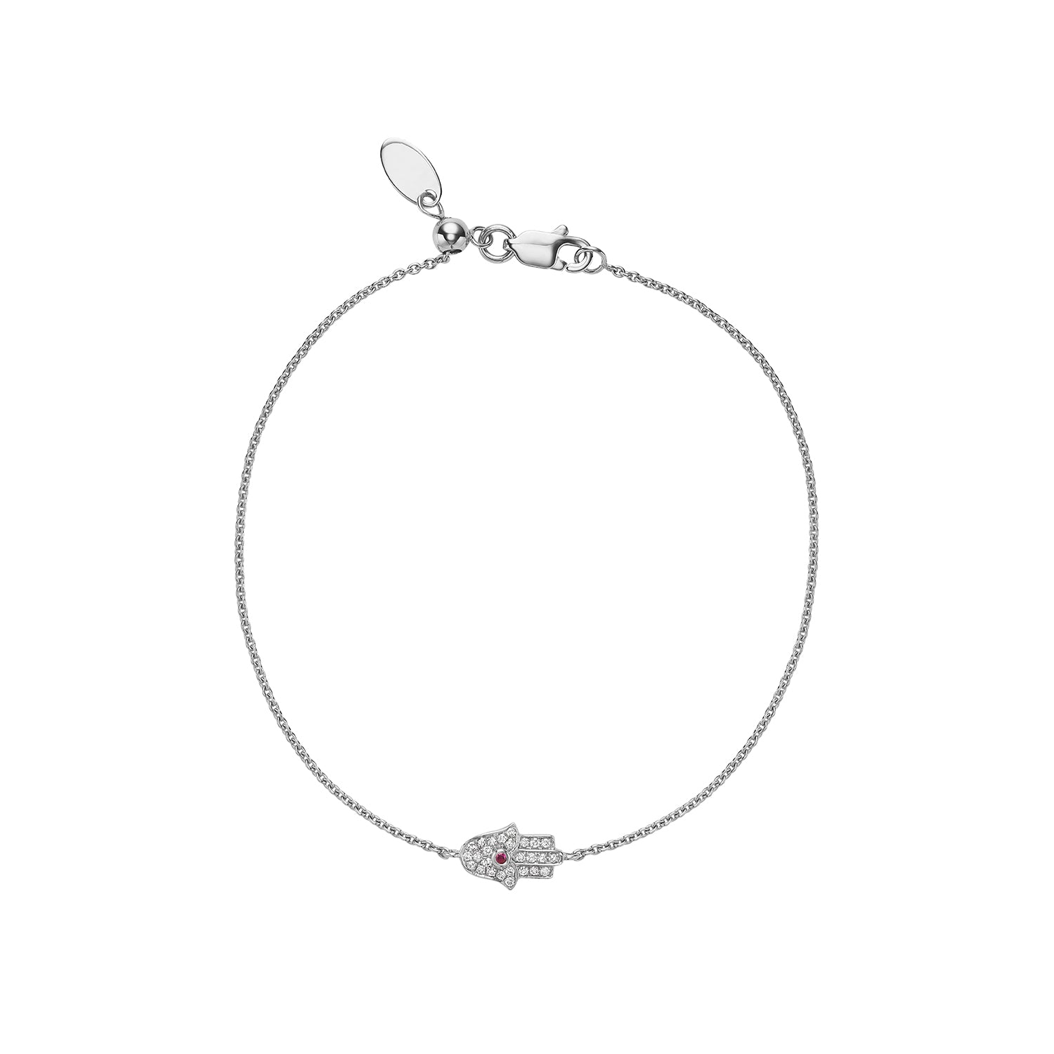 Collection Hemsleys Bracelet Bolo Hamsa en diamant et rubis 14K