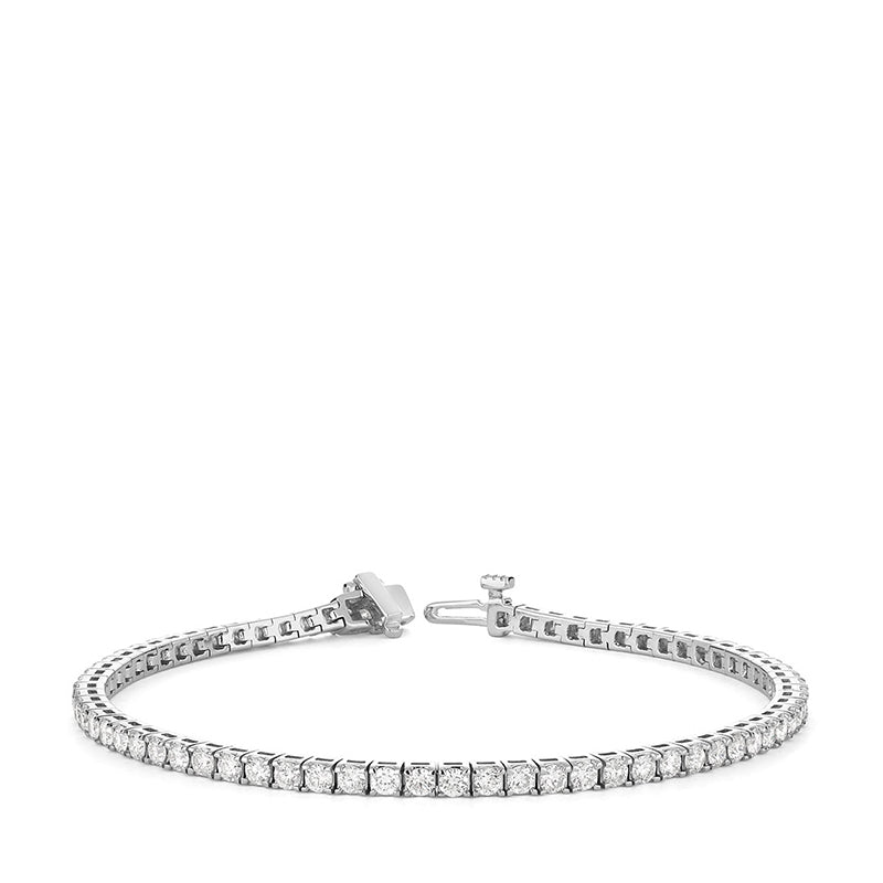 Hemsleys Collection 14K Bracelet de tennis rond à quatre dents en diamant