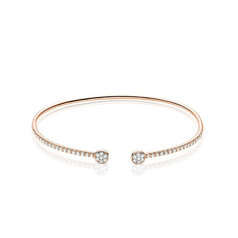 Bracelet ouvert en diamant empilable 14K de la collection Hemsleys