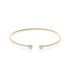 Bracelet ouvert en diamant empilable 14K de la collection Hemsleys