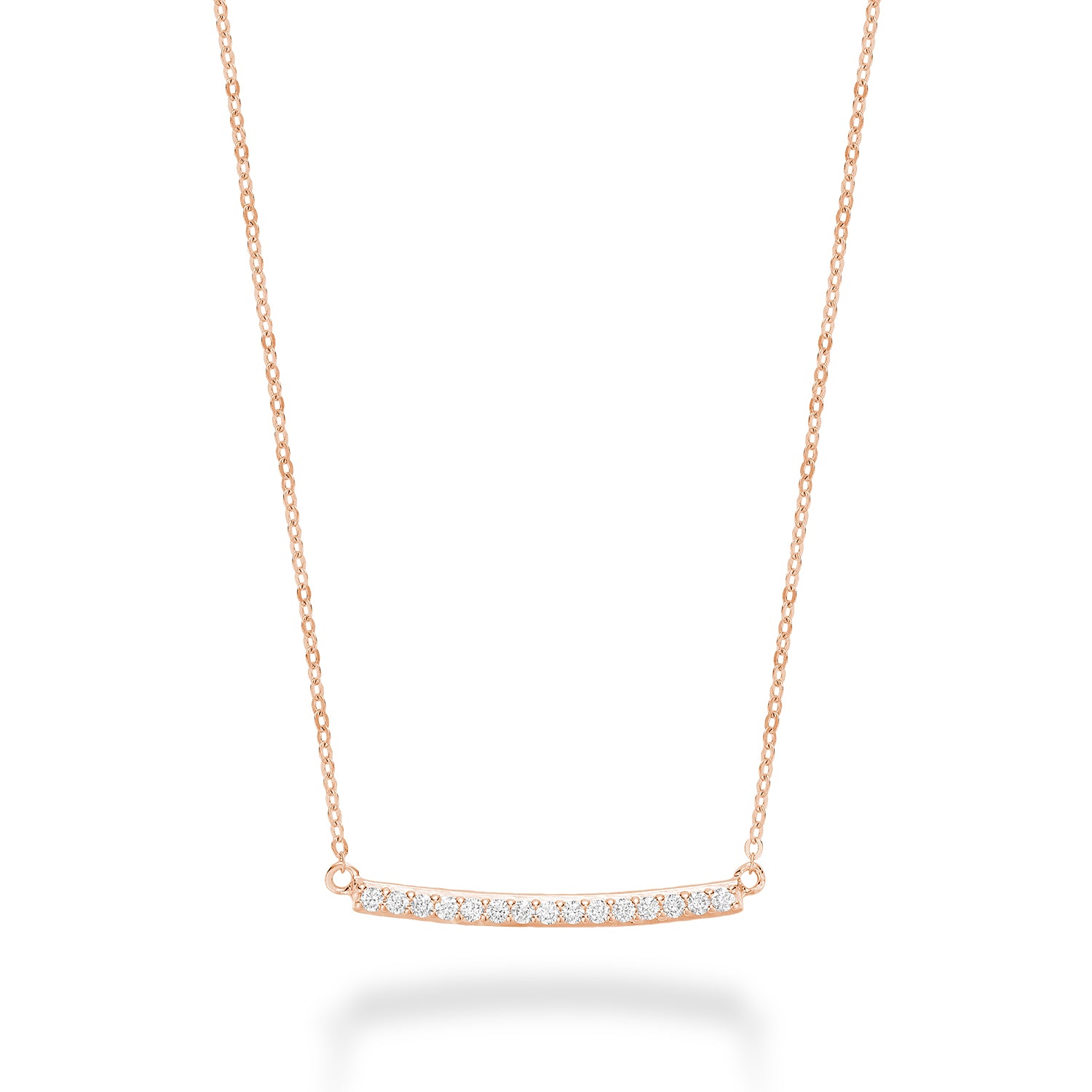 Collier de barres de diamants courbes 14K de la collection Hemsleys