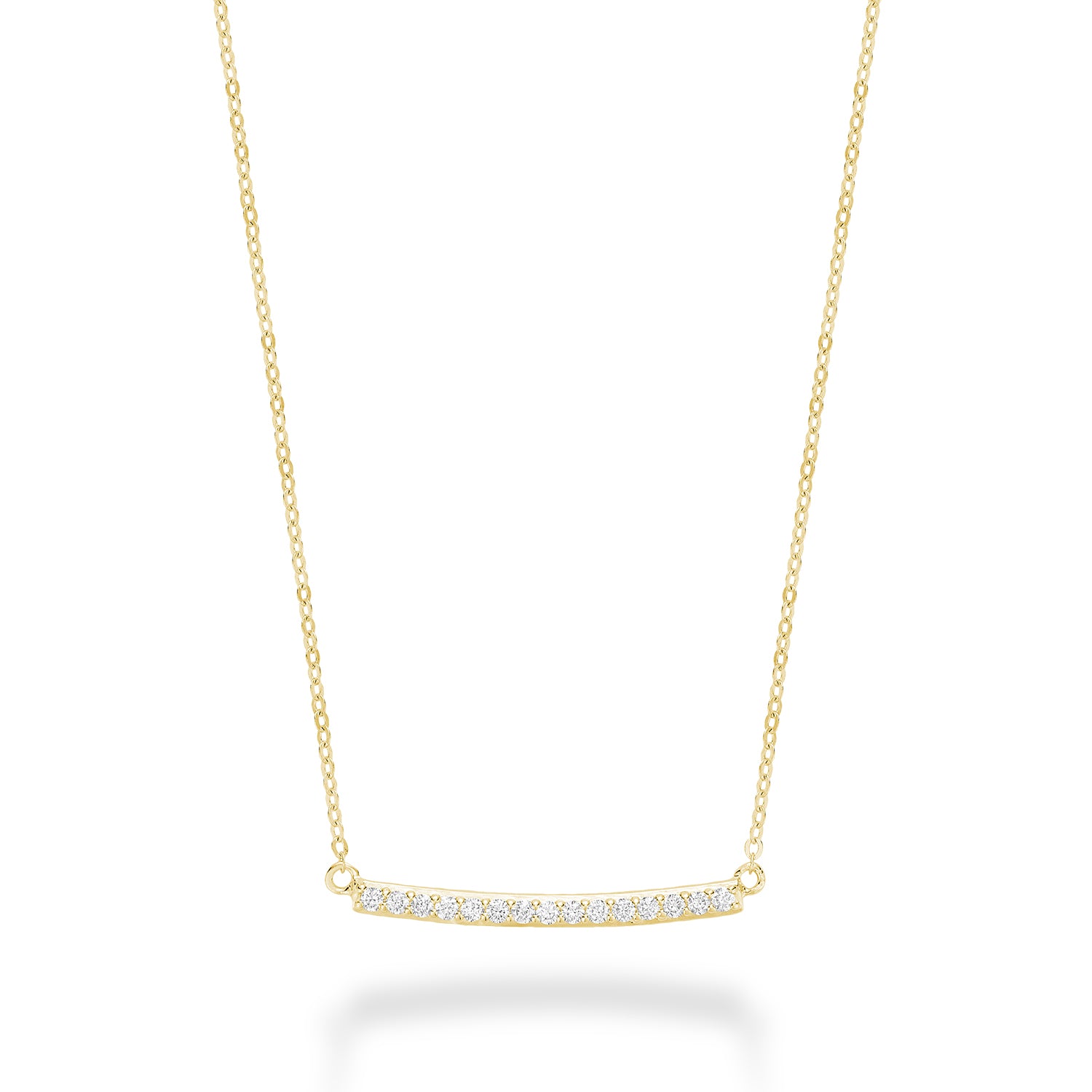 Collier de barres de diamants courbes 14K de la collection Hemsleys