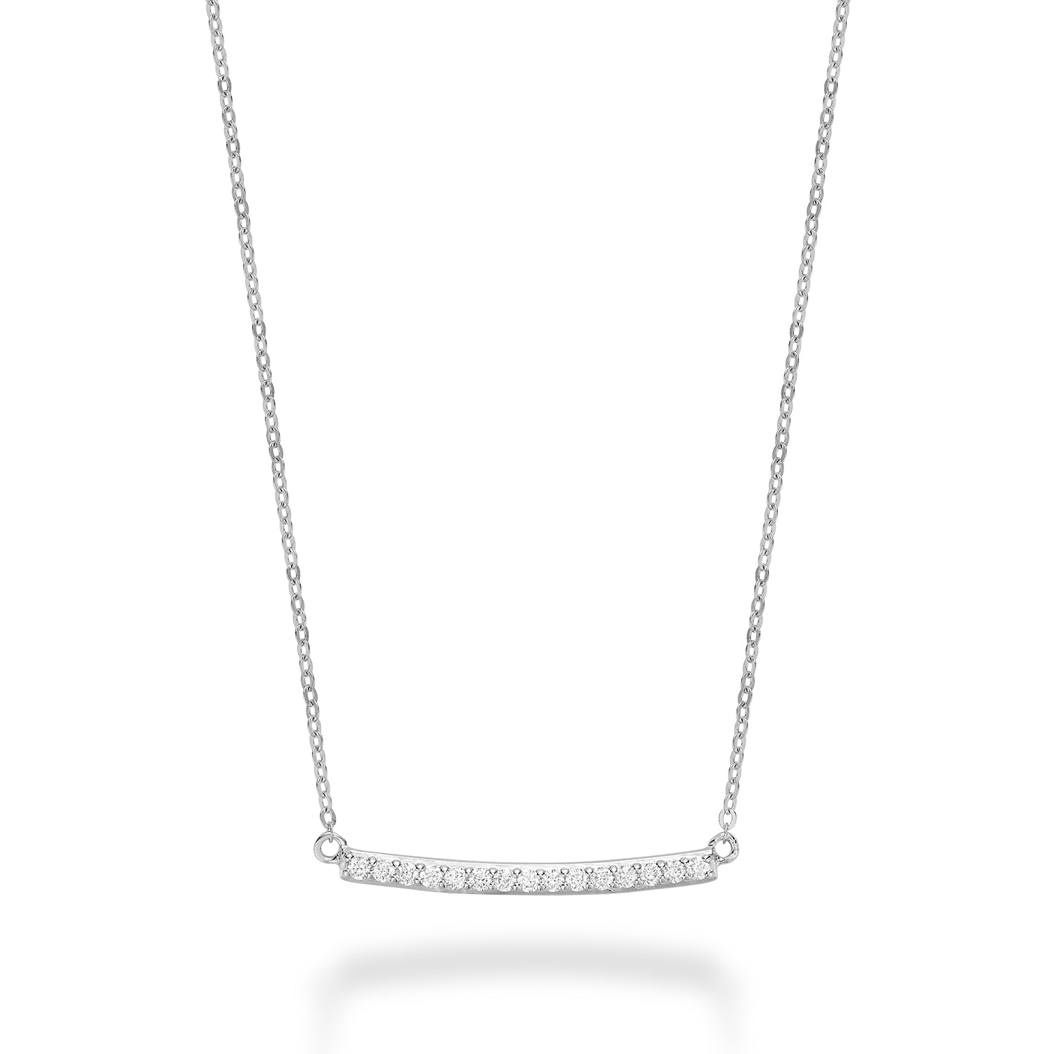 Collier de barres de diamants courbes 14K de la collection Hemsleys