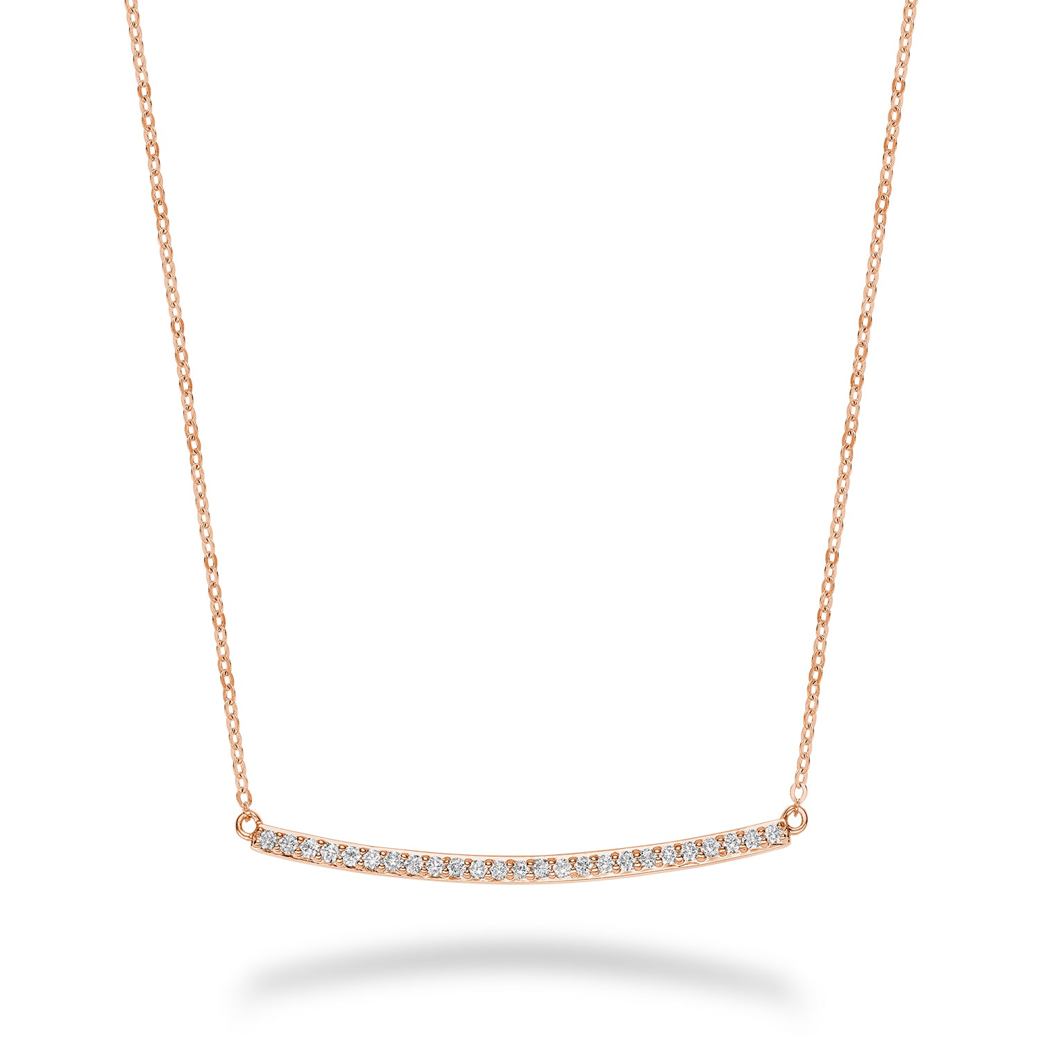 Collier de barres de diamants courbes 14K de la collection Hemsleys