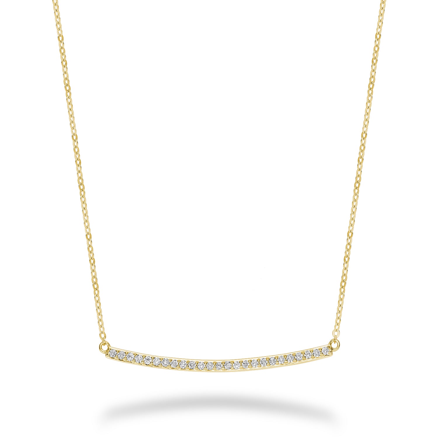 Collier de barres de diamants courbes 14K de la collection Hemsleys