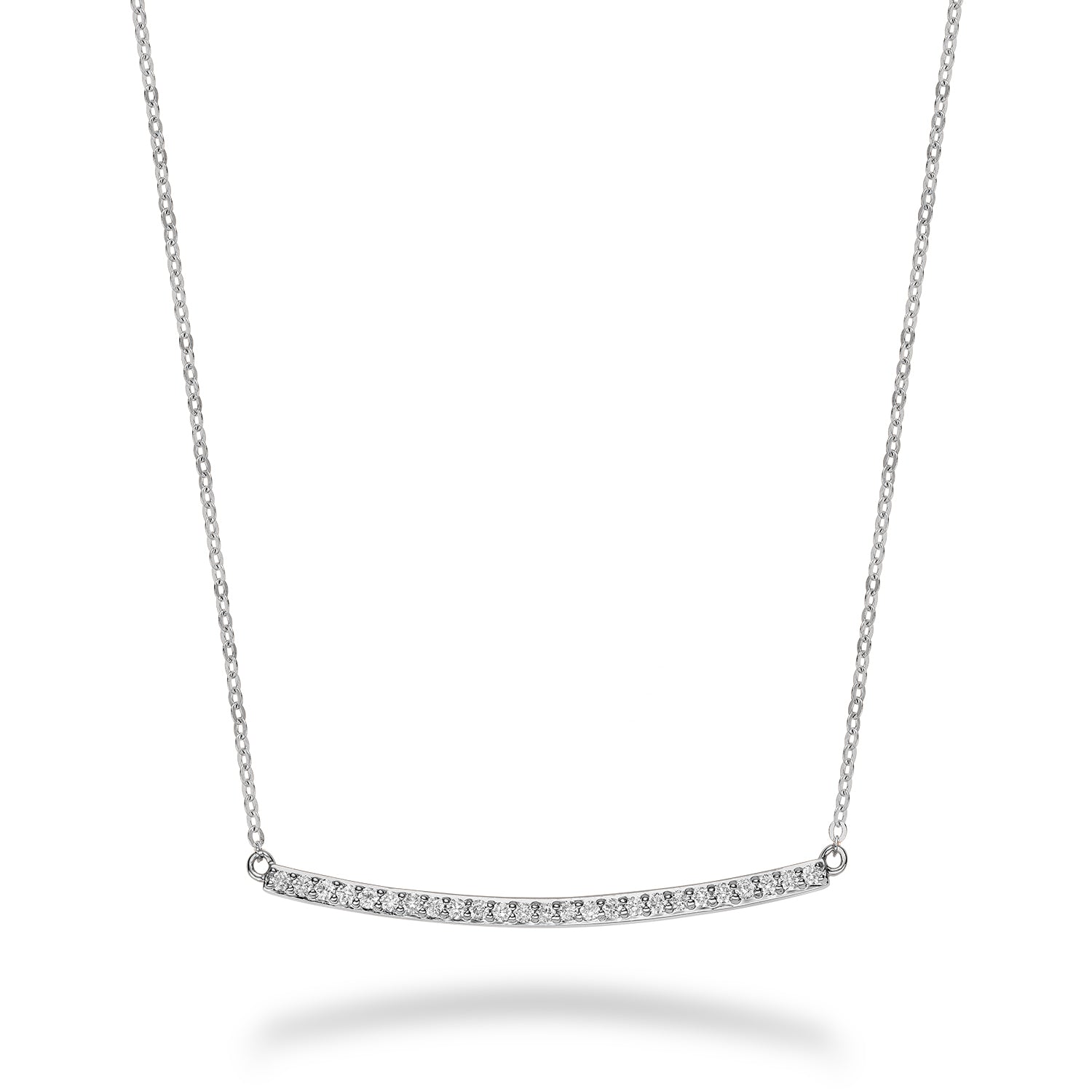 Collier de barres de diamants courbes 14K de la collection Hemsleys