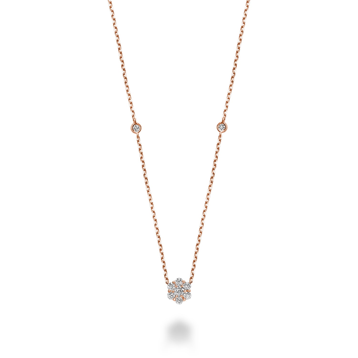 Collier de diamants 14K de la collection Hemsleys, serti d'illusions florales