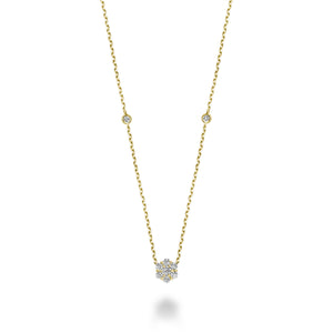 Collier de diamants 14K de la collection Hemsleys, serti d'illusions florales